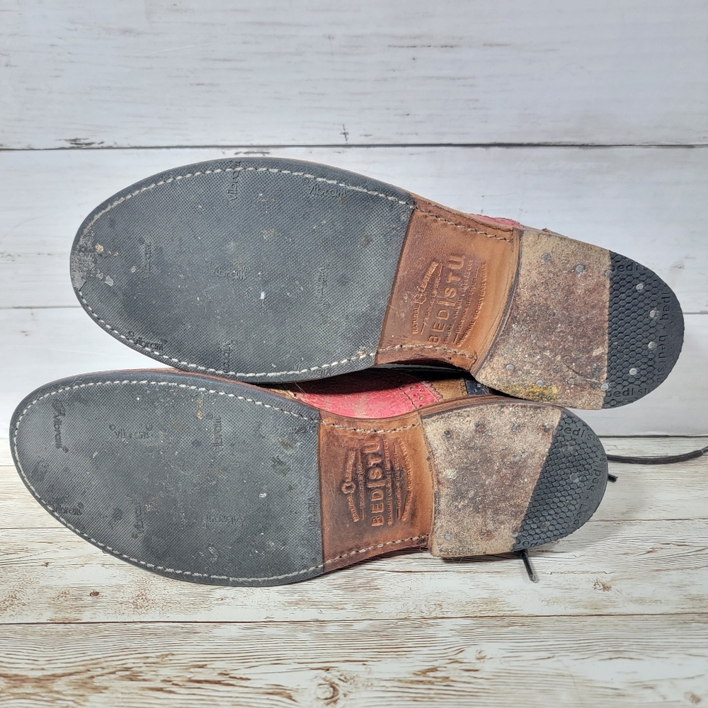 Bed Stu Brown, Pink & Blue Leather Wingtip Oxfords - Picture 12 of 13